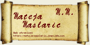 Mateja Maslarić vizit kartica